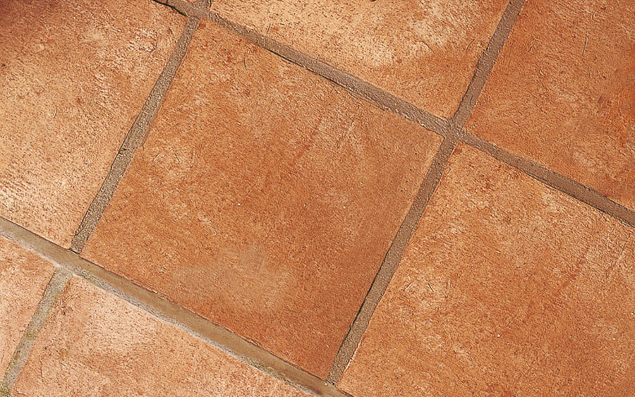 detail of pavement with cotto fatto a mano classico